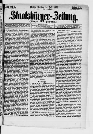 Staatsbürger-Zeitung on Jul 14, 1876