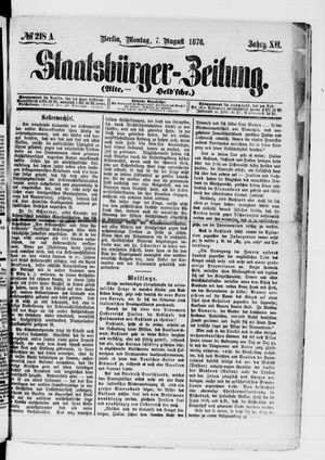 Staatsbürger-Zeitung on Aug 7, 1876