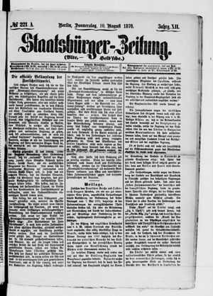 Staatsbürger-Zeitung on Aug 10, 1876