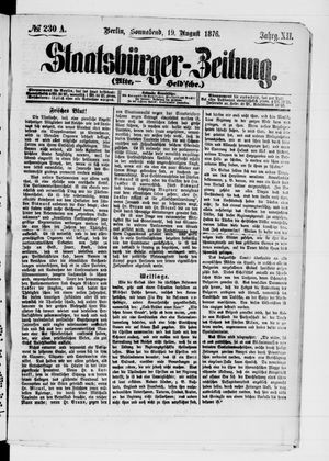 Staatsbürger-Zeitung on Aug 19, 1876