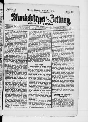 Staatsbürger-Zeitung on Oct 2, 1876