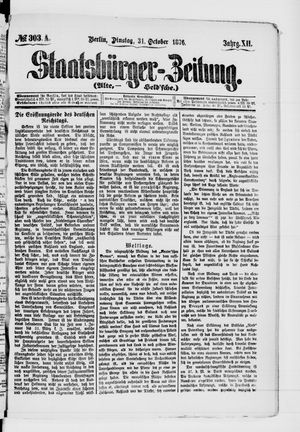 Staatsbürger-Zeitung vom 31.10.1876