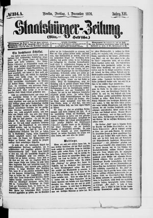 Staatsbürger-Zeitung vom 01.12.1876