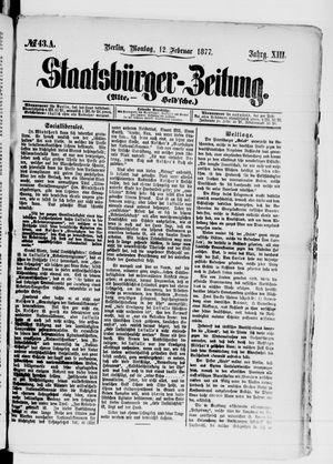 Staatsbürger-Zeitung on Feb 12, 1877