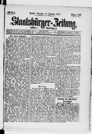 Staatsbürger-Zeitung vom 13.02.1877