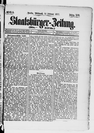 Staatsbürger-Zeitung on Feb 14, 1877