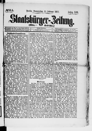 Staatsbürger-Zeitung vom 22.02.1877