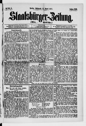 Staatsbürger-Zeitung vom 25.04.1877
