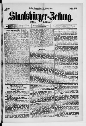 Staatsbürger-Zeitung vom 26.04.1877