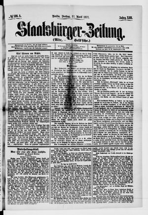 Staatsbürger-Zeitung vom 27.04.1877