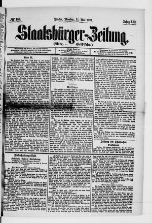 Staatsbürger-Zeitung on May 21, 1877