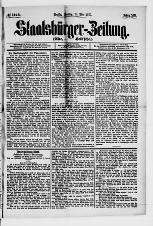 Staatsbürger-Zeitung on May 25, 1877