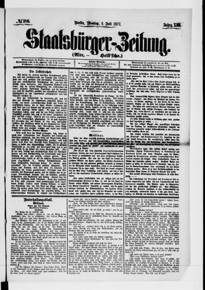 Staatsbürger-Zeitung vom 09.07.1877
