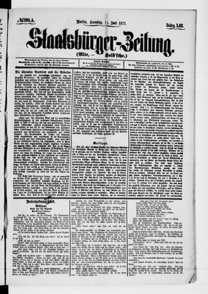 Staatsbürger-Zeitung vom 15.07.1877