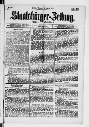 Staatsbürger-Zeitung on Aug 6, 1877