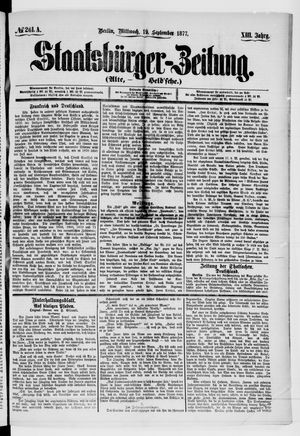 Staatsbürger-Zeitung vom 19.09.1877
