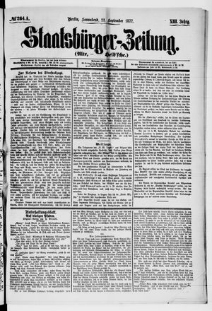 Staatsbürger-Zeitung vom 22.09.1877