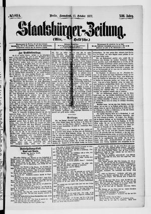 Staatsbürger-Zeitung vom 13.10.1877