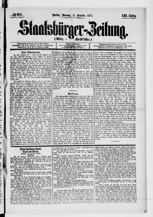Staatsbürger-Zeitung vom 15.10.1877