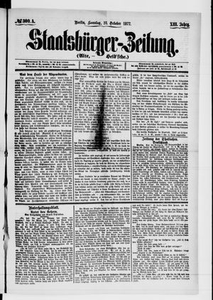 Staatsbürger-Zeitung vom 28.10.1877