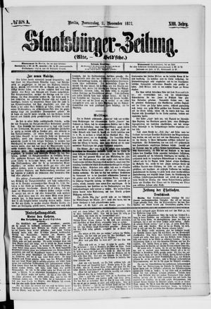 Staatsbürger-Zeitung vom 15.11.1877