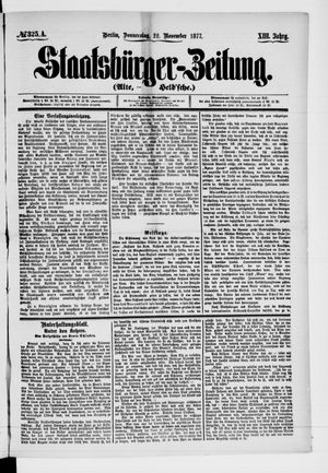 Staatsbürger-Zeitung vom 22.11.1877