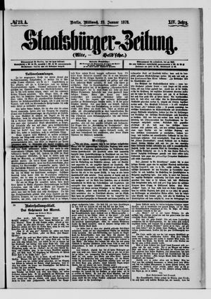 Staatsbürger-Zeitung on Jan 23, 1878