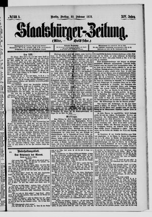 Staatsbürger-Zeitung vom 22.02.1878