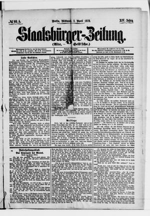 Staatsbürger-Zeitung on Apr 3, 1878