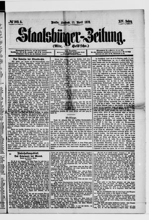 Staatsbürger-Zeitung on Apr 13, 1878