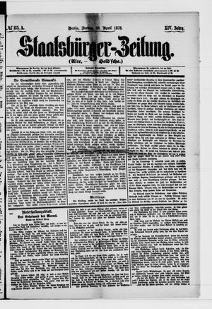 Staatsbürger-Zeitung on Apr 26, 1878