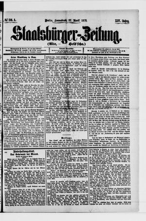 Staatsbürger-Zeitung vom 27.04.1878