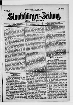 Staatsbürger-Zeitung on May 17, 1878