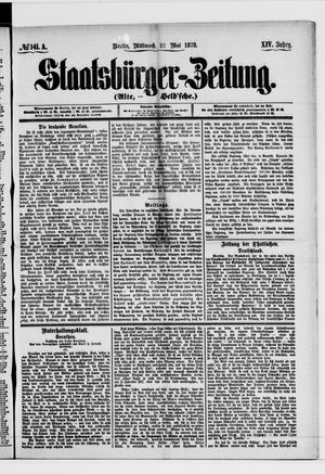 Staatsbürger-Zeitung vom 22.05.1878
