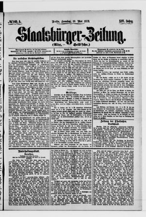 Staatsbürger-Zeitung on May 26, 1878