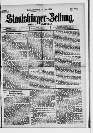 Staatsbürger-Zeitung on Jul 11, 1878