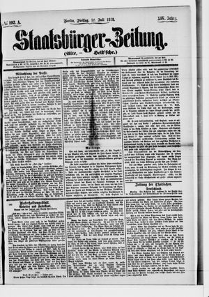 Staatsbürger-Zeitung on Jul 12, 1878