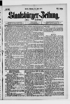 Staatsbürger-Zeitung on Jul 22, 1878
