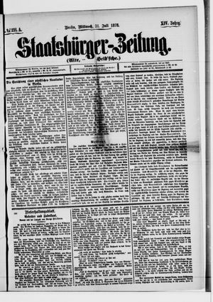 Staatsbürger-Zeitung vom 31.07.1878