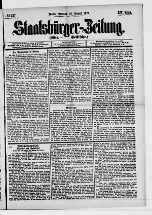 Staatsbürger-Zeitung vom 26.08.1878