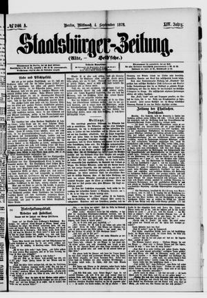 Staatsbürger-Zeitung on Sep 4, 1878