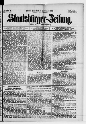 Staatsbürger-Zeitung on Sep 7, 1878