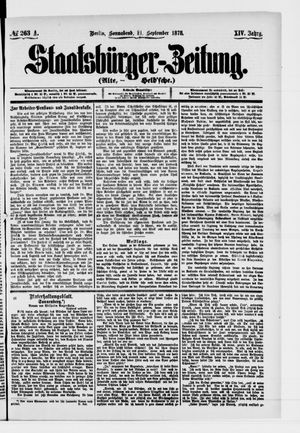 Staatsbürger-Zeitung on Sep 21, 1878