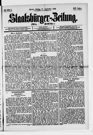 Staatsbürger-Zeitung vom 27.09.1878