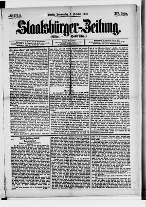 Staatsbürger-Zeitung on Oct 3, 1878
