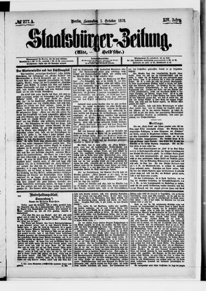 Staatsbürger-Zeitung on Oct 5, 1878