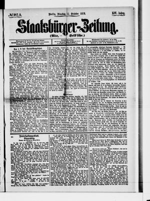Staatsbürger-Zeitung on Oct 15, 1878