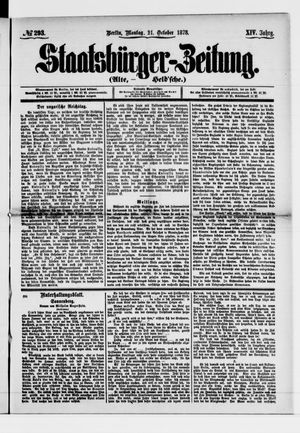 Staatsbürger-Zeitung on Oct 21, 1878