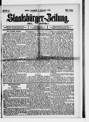 Staatsbürger-Zeitung on Nov 9, 1878