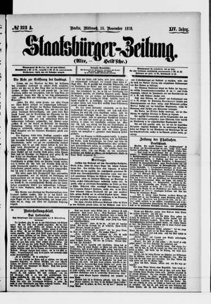 Staatsbürger-Zeitung on Nov 20, 1878
